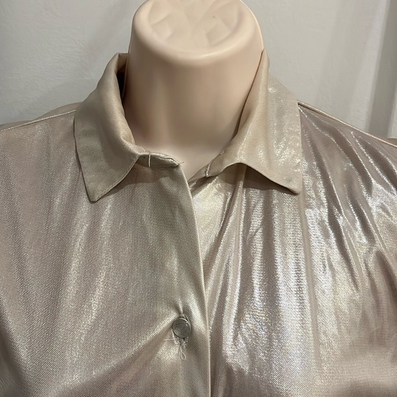 Vintage BANJO Women's Western Button-Up Shirt Coastal Cowgirl Metallic Size L - Picture 1 of 8